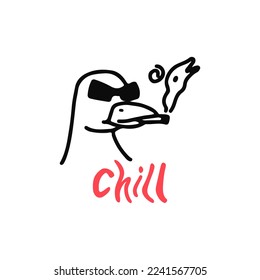 vector illustration of a funny duck head