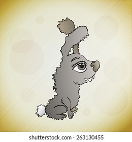 Vector illustration: funny easter poster with little bunny 
