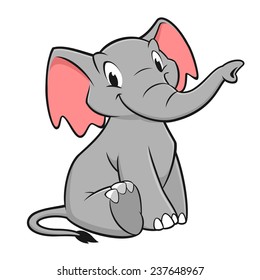 Vector illustration of a funny elephant for design element