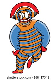 Vector illustration of a funny fat balloon character