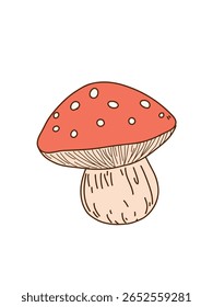 vector illustration of a funny fly agaric for kids