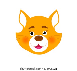 Vector illustration of funny fox head for your design.  