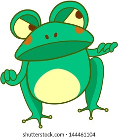 Vector illustration of a funny frog