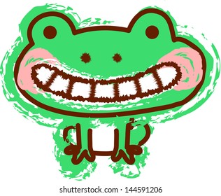 Vector illustration of a funny frog