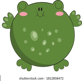 Vector illustration with funny frog