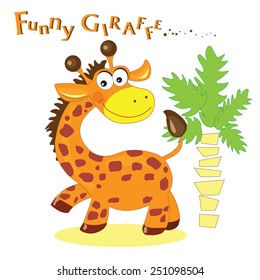 The vector illustration "funny giraffe" for design