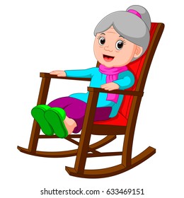 vector illustration of funny grandmother