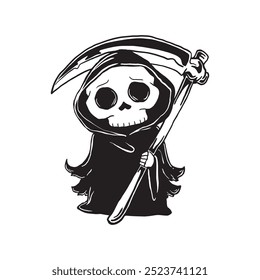 Vector Illustration of a funny grim reaper cubby