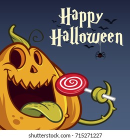 Vector illustration of funny Halloween pumpkin