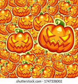 Vector illustration to with funny Halloween pumpkins background