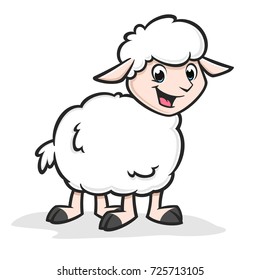 Vector illustration of funny happy sheep for design element