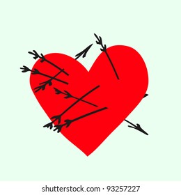 Vector illustration, funny heart, card concept.