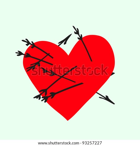 Vector illustration, funny heart, card concept.