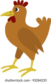 Vector illustration of funny hen