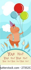 vector illustration of a funny hippopotamus