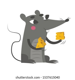 vector illustration of funny horoscope with animals scale mouse