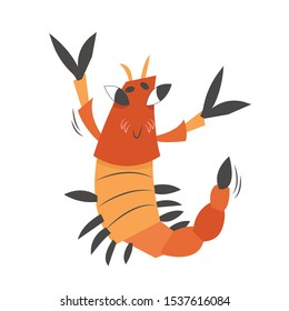 vector illustration of funny horoscope with animals scorpion