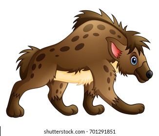 Vector illustration of Funny hyena cartoon