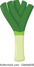 Vector illustration of a funny leek in cartoon style.