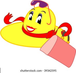 vector illustration of funny magic hat