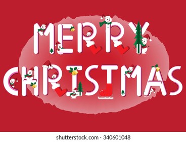 Vector illustration the funny  merry Christmas card