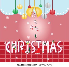 Vector illustration the funny  merry Christmas card