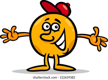 Vector Illustration of Funny Mister Ball Cartoon Character