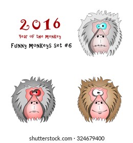 Vector illustration of funny monkeys