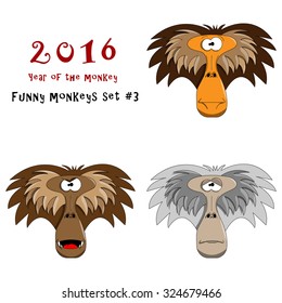 Vector illustration of funny monkeys