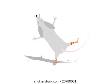 vector illustration "funny mouse are dancing"