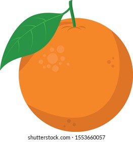 Vector illustration of a funny orange in cartoon style.