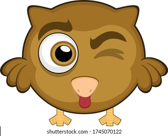 Vector illustration of a funny owl cartoon
