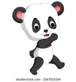 vector illustration of funny panda cartoon