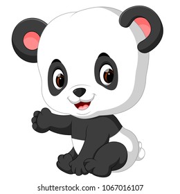 vector illustration of funny panda cartoon