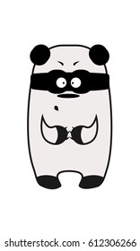 Vector illustration of a funny panda ninja