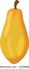 Vector illustration of a funny papaya in cartoon style.