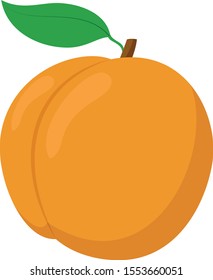 Vector illustration of a funny peach in cartoon style.