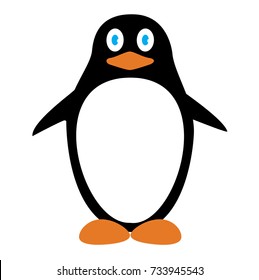 vector illustration of a funny penguin isolated on white background.