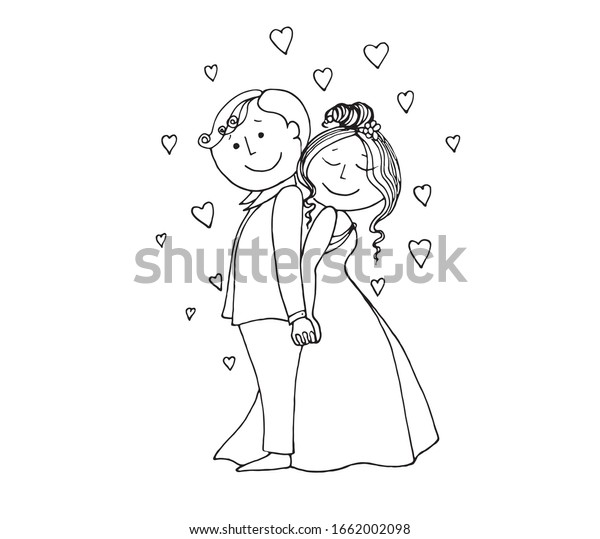 結婚式のテーマに おかしな人とベクターイラスト 白い背景に のベクター画像素材 ロイヤリティフリー