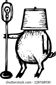 Vector illustration of a funny pig