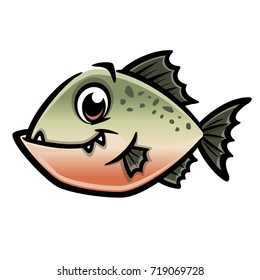 Vector illustration of a funny piranha for design element