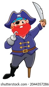 Vector illustration of a funny pirate for design element
