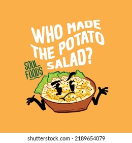 Vector Illustration Of Funny Potato Salad