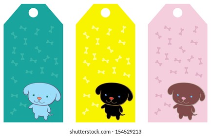 The vector illustration with funny puppies
