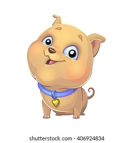 Vector illustration with funny puppy.