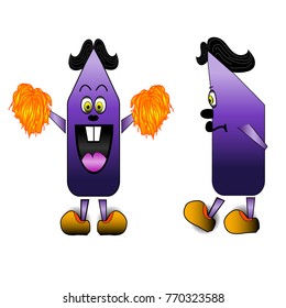 Vector illustration of funny purple freak.