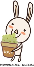 Ilustración vectorial de un conejo divertido