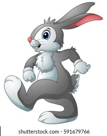 Vector illustration of Funny rabbit cartoon