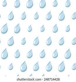Vector illustration: Funny rainy drops seamless background
