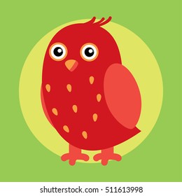 Vector illustration of funny red owl